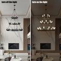 Same As W1340119961 L1017 27 Light Metal Ring Chandelier Black No Bulbs Black Retro Iron