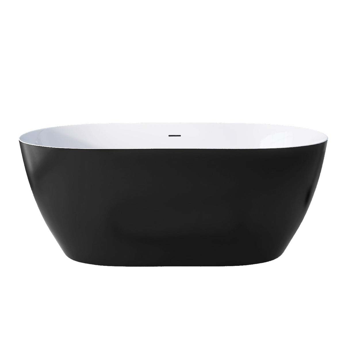 59" Acrylic Free Standing Tub Classic Oval Shape Soaking Tub Adjustable Freestanding Bathtub With Integrated Slotted Overflow And Chrome Pop Up Drain Anti Clogging Matte Black Matte Black Oval Bathroom Freestanding Tubs Polished 59 61 In Modern Soaking