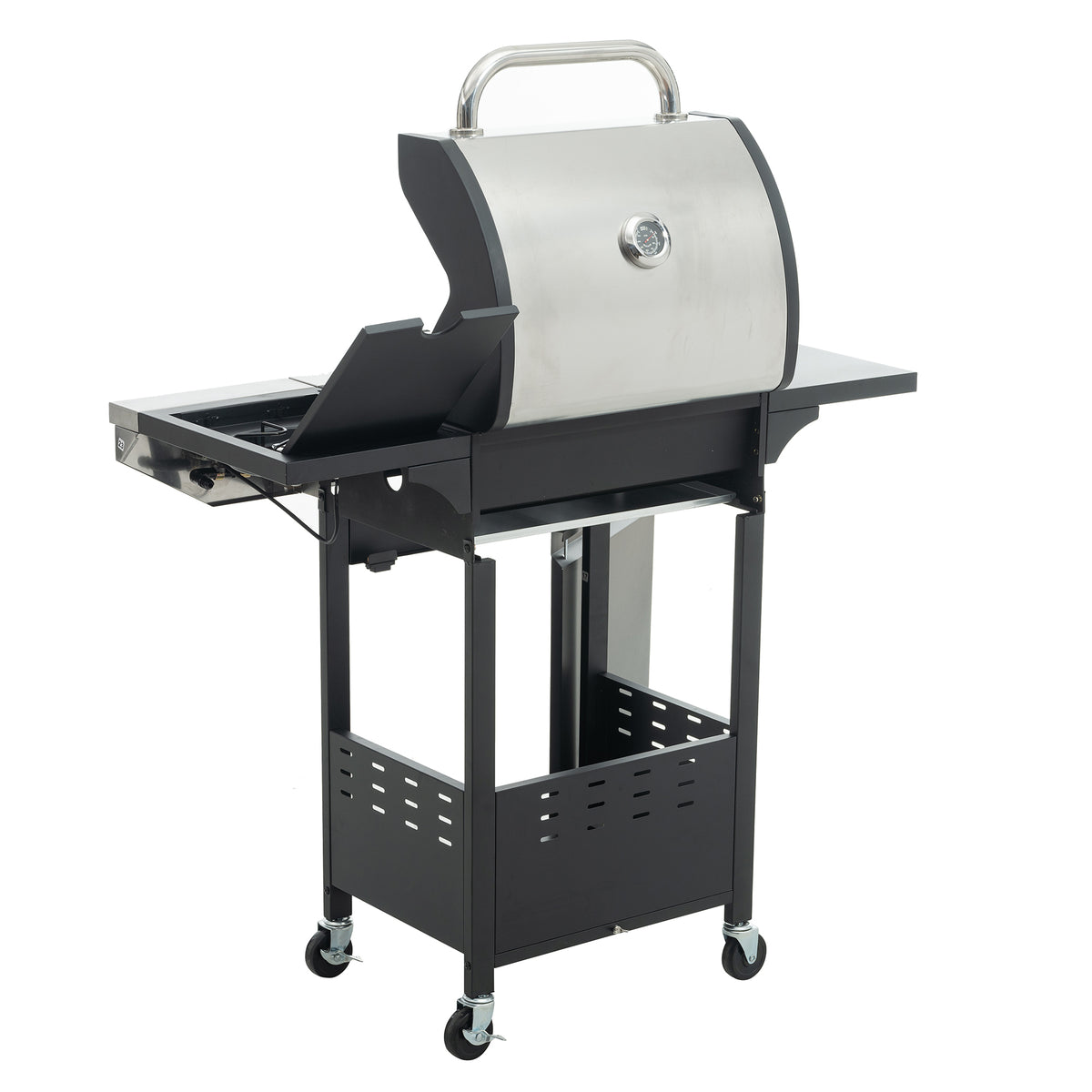 Propane Grill 3 Burner Barbecue Grill Stainless Steel Gas Grill With Side Burner, 37,000 Btu Outdoor Cooking, Patio, Garden Barbecue Grill, Black And Silver Silver Stainless Steel