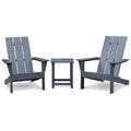 Outdoor Adirondack Chair Set Of 2 And Table Set,Hdpe All Weather Fire Pit Chair, Ergonomic Design Patio Lawn Chair For Outside Deck Garden Backyard Balcony, Grey Dark Grey Uv Resistant Frame Garden & Outdoor Beach,Modern Complete Patio Sets Hdpe