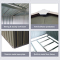 8X10Ft Outdoor Metal Storage Shed Grey Gray Iron
