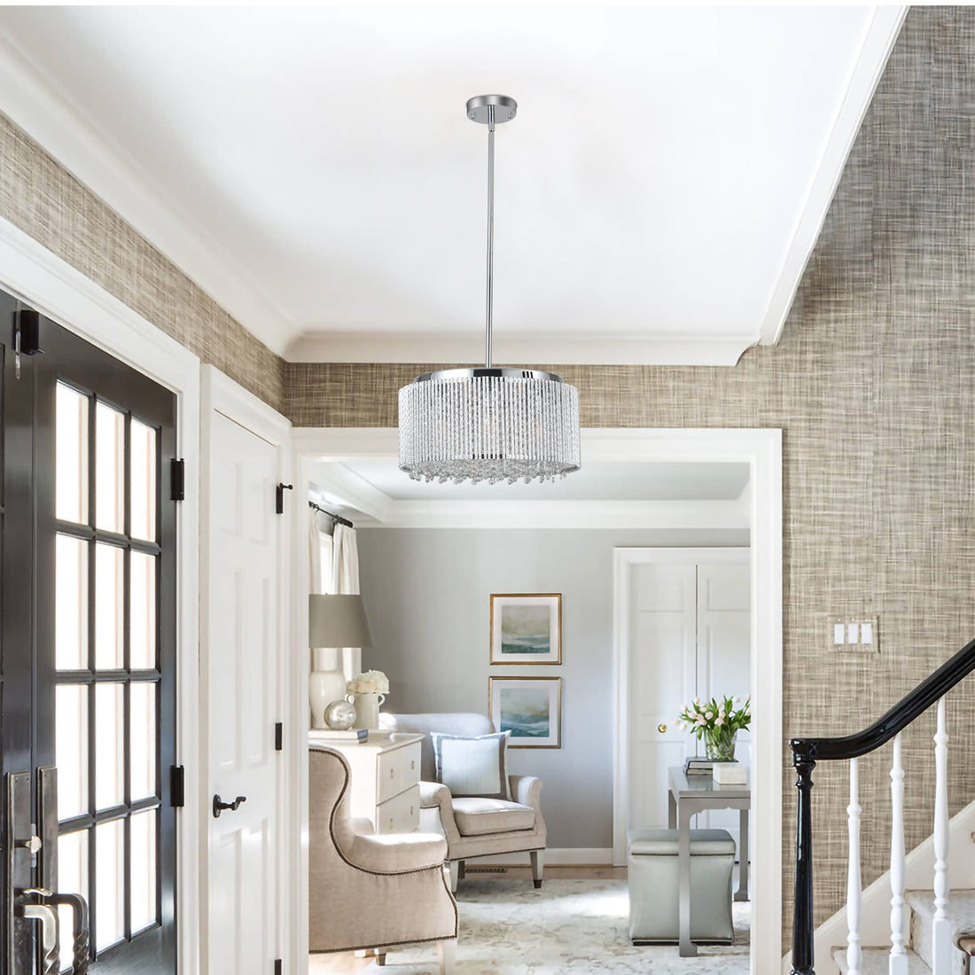 Modern Crystal Chandelier For Living Room Round Cristal Lamp Luxury Home Decor Light Fixture Transparent Modern Crystal