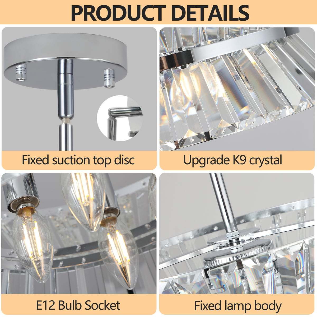 Modern Crystal Chandelier For Living Room Round Cristal Lamp Luxury Home Decor Light Fixture Transparent Modern Crystal