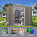 8X10Ft Outdoor Metal Storage Shed Grey Gray Iron