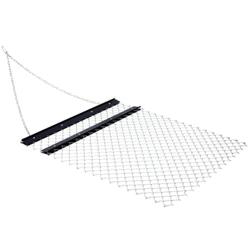 Atv Drag Harrow 4'X5', Chain Harrow For Landscape Leveling Or Sod Prepping, Durable Utv Tractor Attachment Seed Harrow For Gravel Driveway, Field, Yard, Farm, Garden Black Black And Silver Steel