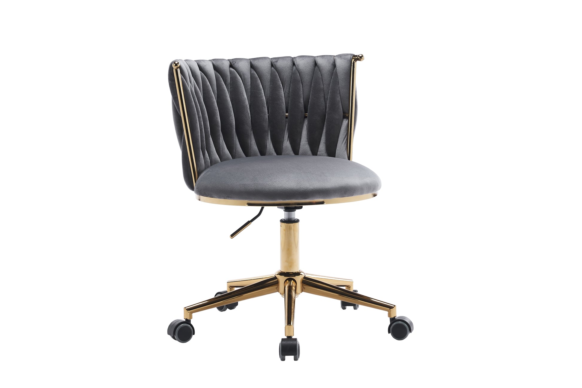 Office Desk Chair, Upholstered Home Office Desk Chairs With Adjustable Swivel Wheels, Ergonomic Office Chair For Living Room, Bedroom, Office, Vanity Study Dark Grey Dark Gray Office Modern Foam Velvet