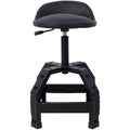 Pneumatic 360 Degree Swivel Stool, Mechanics Rolling Creeper Seat, Heavy Duty Mechanics Stool,Black Black Steel