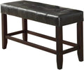 Dining Room Furniture 6Pc Counter Height Dining Set Dining Table W Storage 4X High Chairs 1X Bench Black Faux Leather Tufted Seats Faux Marble Table Top Black Brown Seats 6 Espresso Dining Room 60 Inches Bench Seating Classic,Contemporary,Transitional