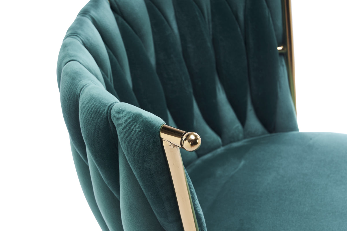 Office Desk Chair, Upholstered Home Office Desk Chairs With Adjustable Swivel Wheels, Ergonomic Office Chair For Living Room, Bedroom, Office, Vanity Study Emerald Emerald Office Modern Foam Velvet