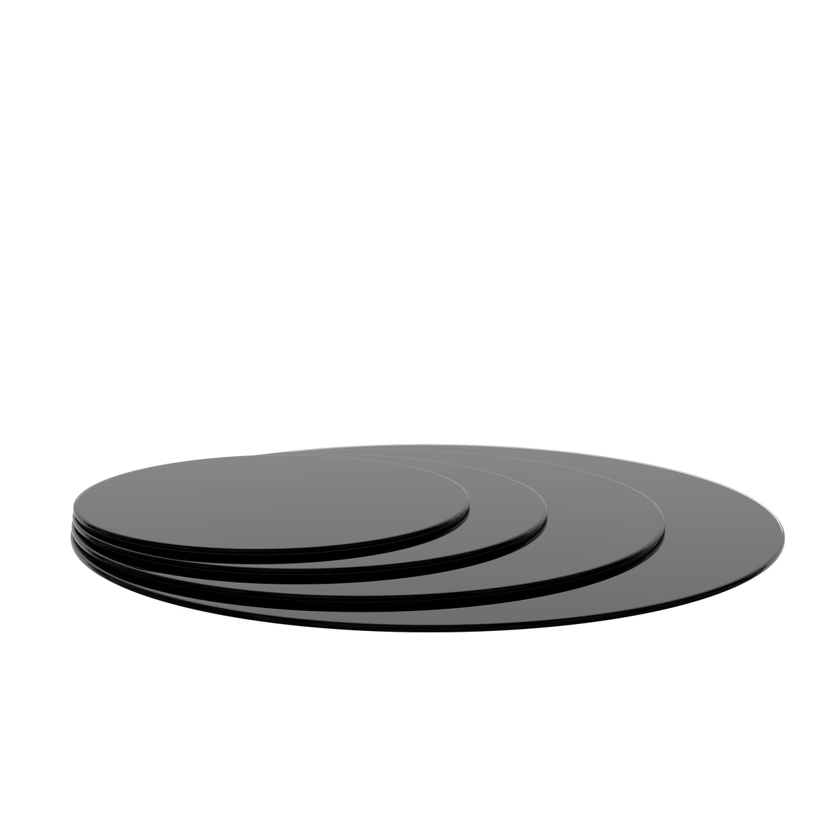 30" Inch Round Tempered Glass Table Top Black Glass 1 4" Inch Thick Round Polished Edge Black Tempered Glass