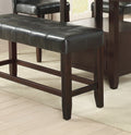 Dining Room Furniture 6Pc Counter Height Dining Set Dining Table W Storage 4X High Chairs 1X Bench Black Faux Leather Tufted Seats Faux Marble Table Top Black Brown Seats 6 Espresso Dining Room 60 Inches Bench Seating Classic,Contemporary,Transitional