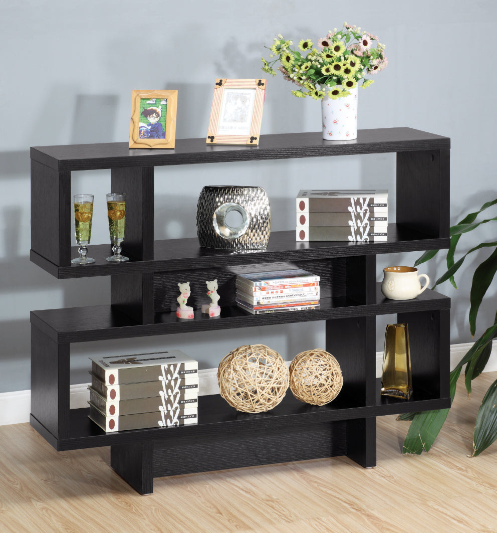 Four Compartment Modern Display Cabinet White White Particle Board