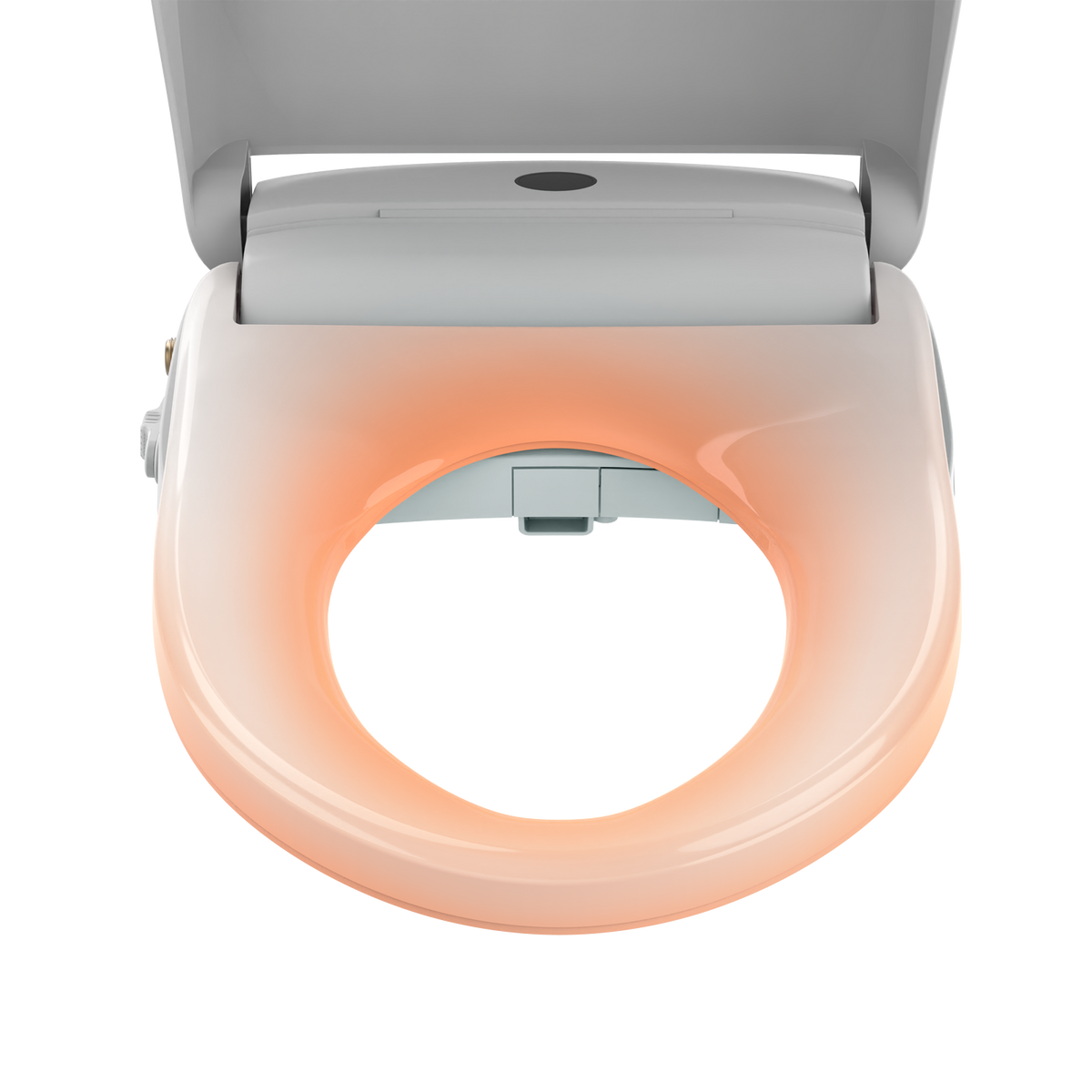 Elongated Smart Toilet Seat With Warm Air Dryer Warm Water And Night Light White Polypropylene