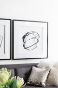 Set Of 2 Modern Abstract Wall Art, Square Framed Wall Art, 31.5
