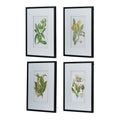 Set Of 4 Botanical Flower Wall Art, Home Decor For Living Room, Dining Room, Bedroom, Hallway, 20