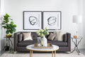 Set Of 2 Modern Abstract Wall Art, Square Framed Wall Art, 31.5