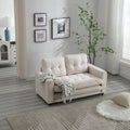 3 Fold Sofa,Convertible Futon Couch Sleeper Sofabed,Space Saving Seat,Pull Out Couch Bed For Living Room,Dark Gray & Light Gray & Beige,Velvet Linen Fabric Beige Velvet Wood Primary Living Space Medium Soft Loose Back Modern Square Arms Velvet 2 Seat