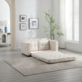 3 Fold Sofa,Convertible Futon Couch Sleeper Sofabed,Space Saving Seat,Pull Out Couch Bed For Living Room,Dark Gray & Light Gray & Beige,Velvet Linen Fabric Beige Velvet Wood Primary Living Space Medium Soft Loose Back Modern Square Arms Velvet 2 Seat