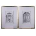 Set Of 2 Fake Pencil Architectual Wall Art, Wall Decor Accent, 24