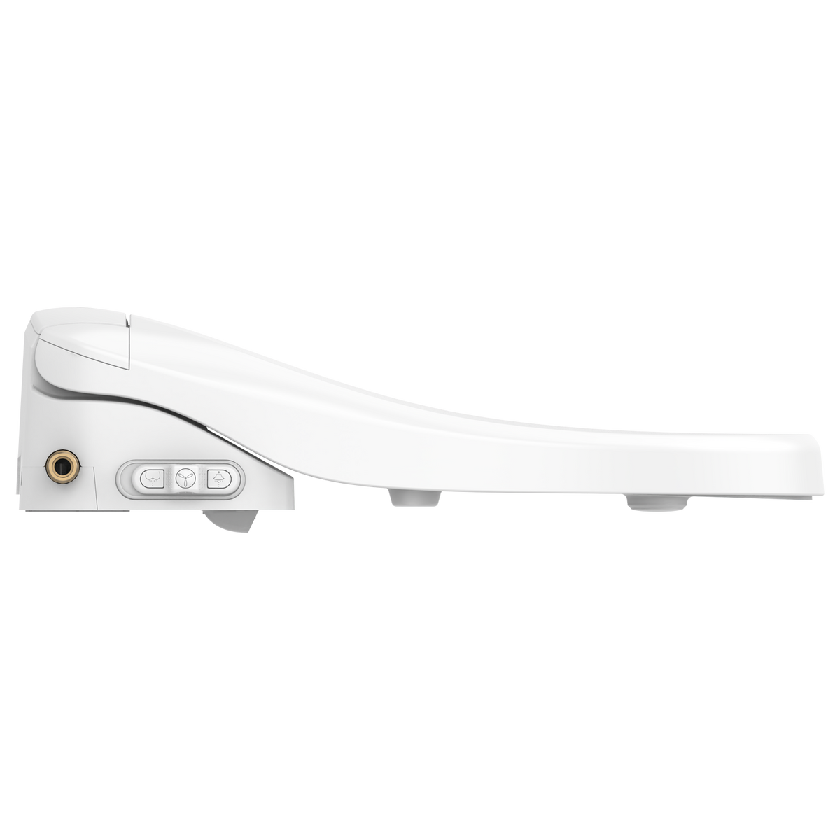 Elongated Smart Toilet Seat With Warm Air Dryer Warm Water And Night Light White Polypropylene