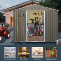 8Ft X 6Ft Outdoor Metal Storage Shed With Window Grey W540S00016 Grey Iron