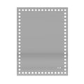 40X32 Inch Led Lit Bathroom Mirror, Wall Mounted Anti Fog Memory Rectangular Vanity Mirror With Tri White Front Circular Light And Touch Sensor Dimmer Switch White Glass