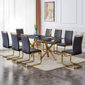 Large Modern Minimalist Rectangular Glass Dining Table 0.39