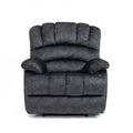 Large Manual Recliner Chair In Fabric For Living Room, Gray Dark Gray Velvet Manual Handle Metal Primary Living Space Medium Firm Cushion Back Heavy Duty American Design Pine Pillow Top Arms Fiber Foam And Polyester Fiber Pad Fabric