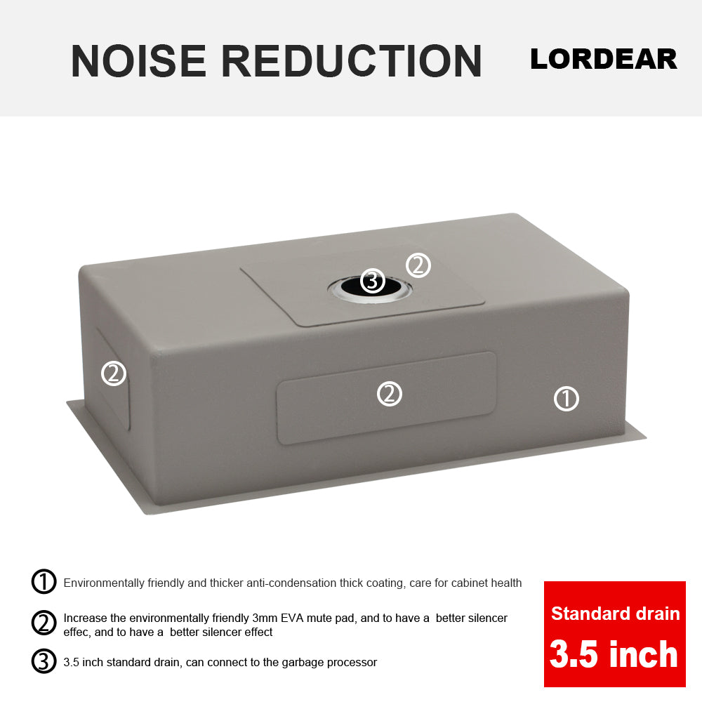 28 Inch Undermount Sink 28"X18"X10" Undermount Stainless Steel Kitchen Sink 16 Gauge 10 Inch Deep Single Bowl Kitchen Sink Basin Brushed Nickel Stainless Steel