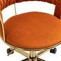 Coolmore Home Office Desk Chair, Vanity Chair, Modern Adjustable Home Computer Executive Chair Swivel Task Chair For Small Space, Living Room, Make Up, Studying Orange Polyester