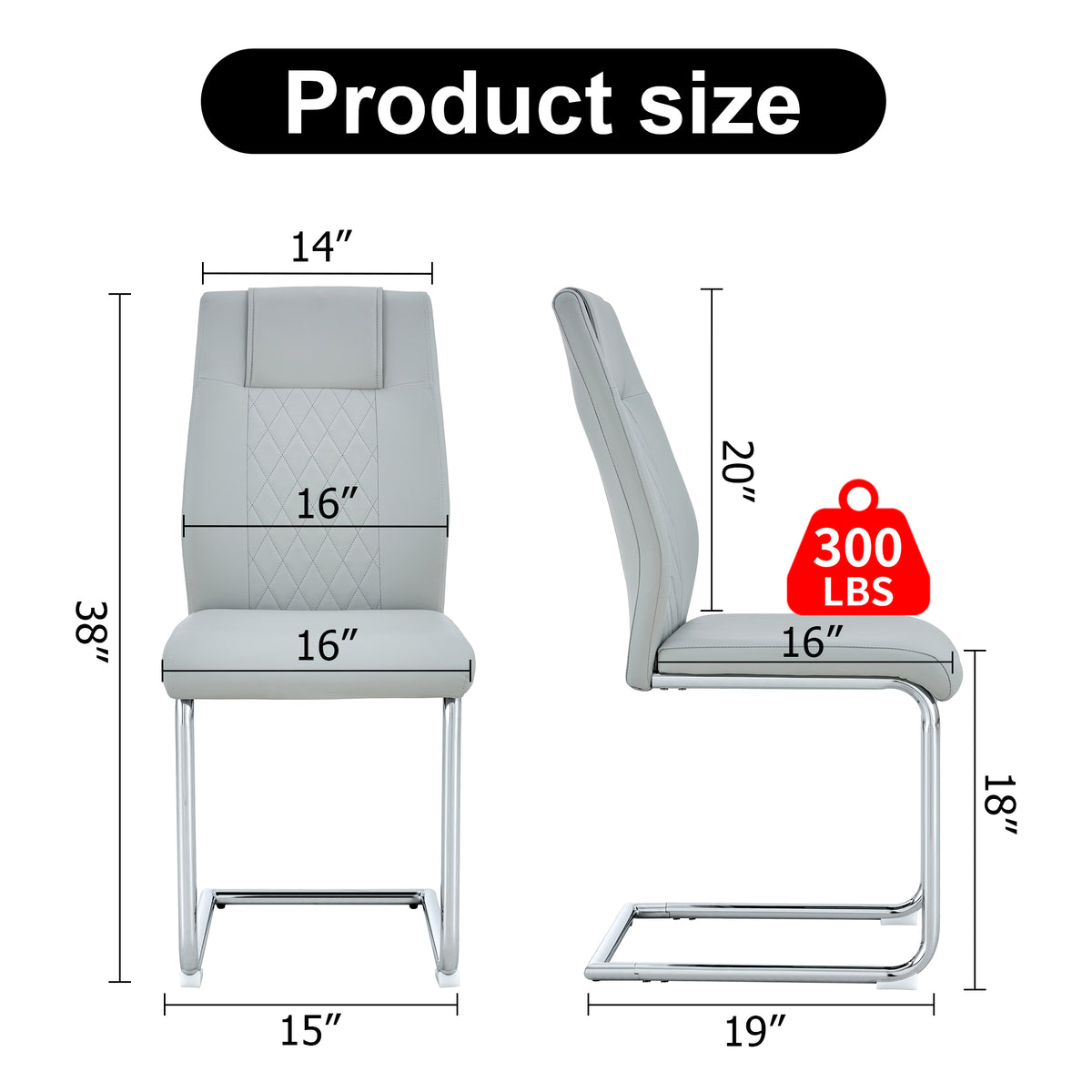 Modern Dining Chairs With Faux Leather Padded Seat Dining Living Room Chairs Upholstered Chair With Metal Legs Design For Living, Bedroom, Dining Room Side Chairs Set Of 8 Light Gray Pu C 001 Light