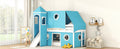 Twin Size Loft Bed With Slide Blue Tent And Tower Blue Twin Blue Solid Wood Mdf