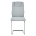 Modern Dining Chairs With Faux Leather Padded Seat Dining Living Room Chairs Upholstered Chair With Metal Legs Design For Living, Bedroom, Dining Room Side Chairs Set Of 8 Light Gray Pu C 001 Light