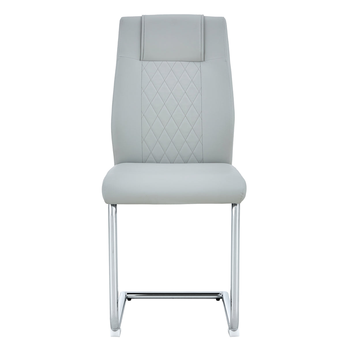 Modern Dining Chairs With Faux Leather Padded Seat Dining Living Room Chairs Upholstered Chair With Metal Legs Design For Living, Bedroom, Dining Room Side Chairs Set Of 8 Light Gray Pu C 001 Light