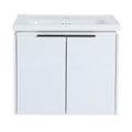 24 Inch Soft Close Doors Bathroom Vanity With Sink, Suitable For Small Bathroom White 2 Bathroom Wall Mounted Modern Plywood