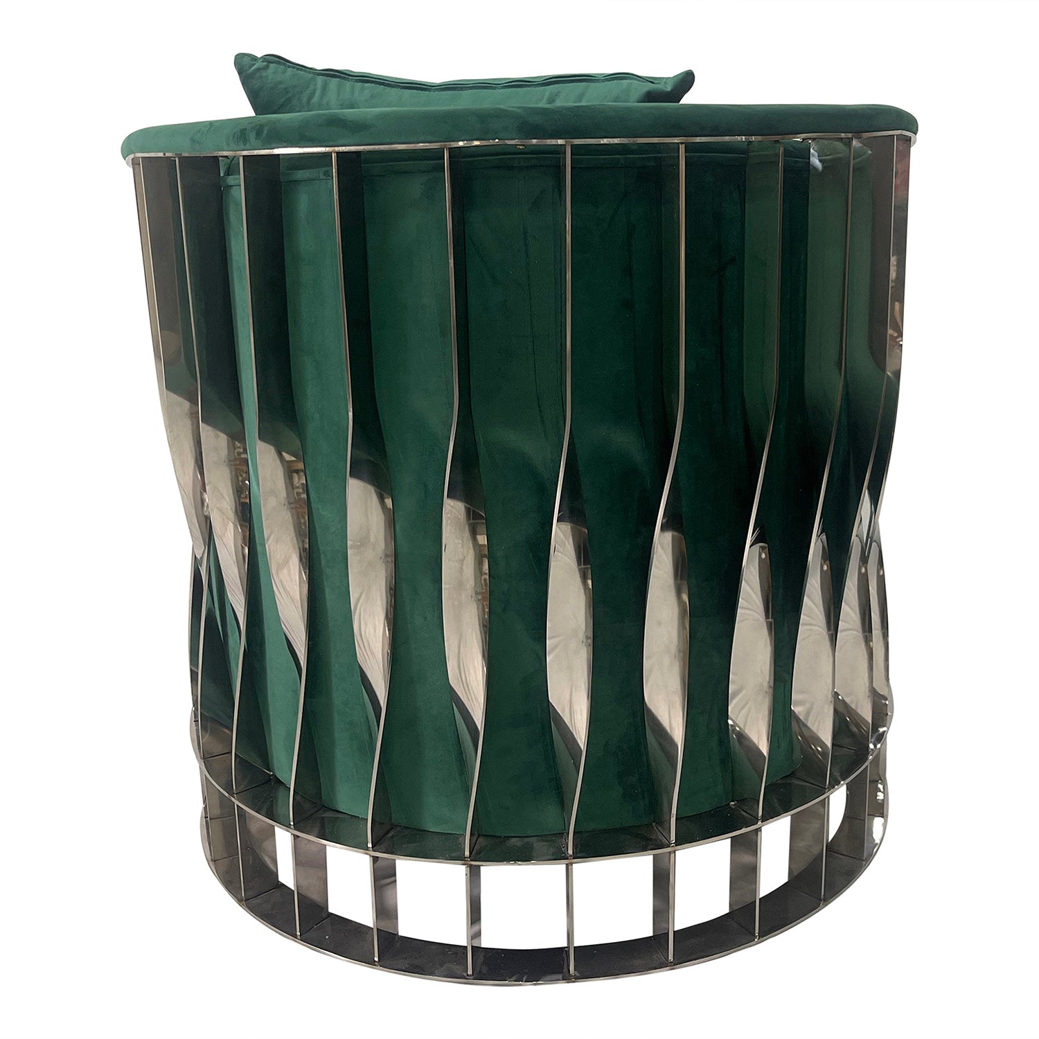 Green And Silver Sofa Chair Green Stainless Steel Velvet