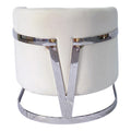 White And Silver Sofa Chair White Stainless Steel Velvet