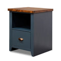 Nantucket 22 Inch 1 Drawer File, No Assembly Required, Blue Denim And Whiskey Finish Filing Cabinets 1 2 Drawers Blue Office Coastal,Farmhouse Poplar Solid Wood