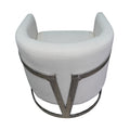 White And Silver Sofa Chair White Stainless Steel Velvet