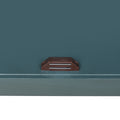 2 Door Cabinet With Semicircular Elements,Natural Rattan Weaving,Suitable For Multiple Scenes Such As Living Room, Bedroom, Study Room Dark Green Mdf