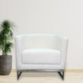 White And Silver Sofa Chair White Stainless Steel Velvet