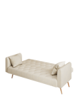71 Inch Convertibleseat Sofa, American Retro Beige Velvet, Suitable For Small Living Room, Bedroom, Office Beige Velvet 2 Seat