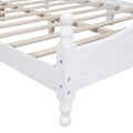 Queen Size Wood Platform Bed Frame,Retro Style Platform Bed With Wooden Slat Support,White White Wood