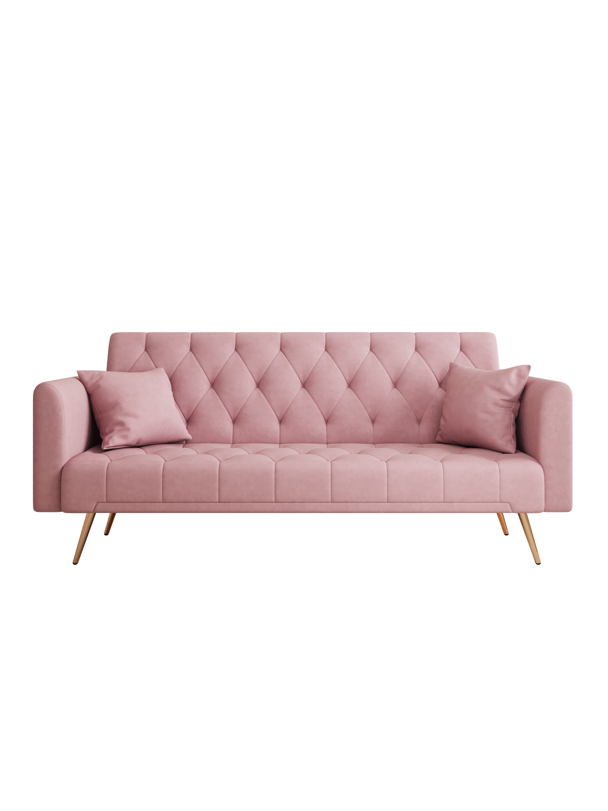 71 Inch Convertibleseat Sofa, American Retro Pink Velvet, Suitable For Small Living Room, Bedroom, Office Pink Velvet 2 Seat