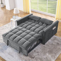 Sleeper Sofa, Convertible Sofa, Recliner, Bed, 3 In 1, 3 Position Adjustable Backrest, 2 Seater Sectional, Two Side Pockets, 2 Pillows For Living Room, Apartment, Etc., Velvet Beige 54