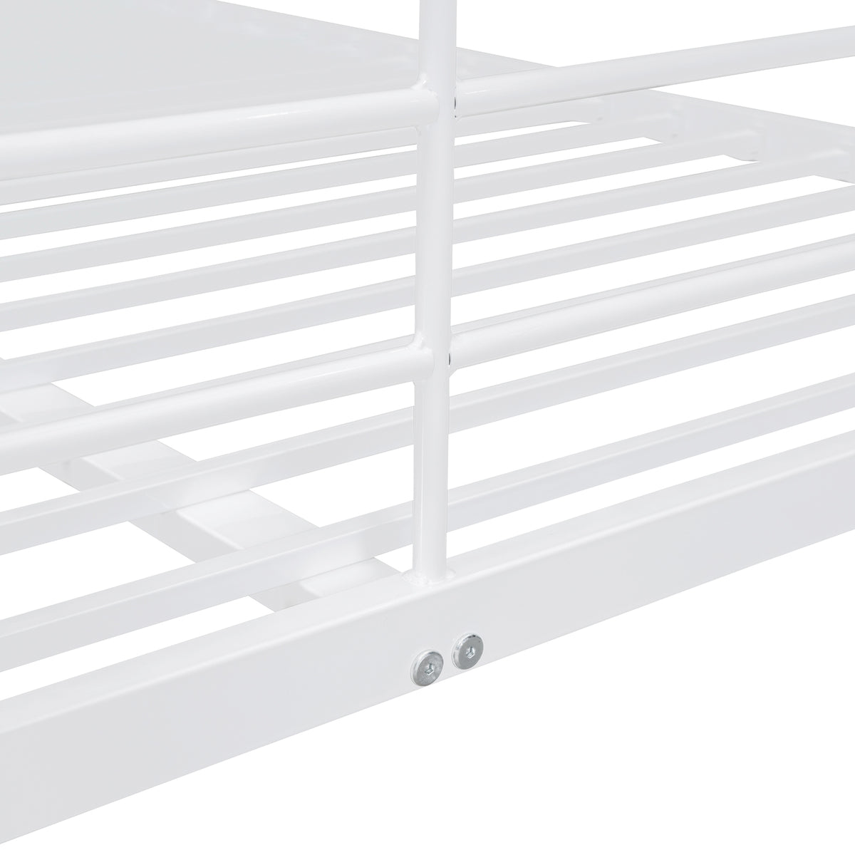 Full Xl Over Queen Metal Bunk Bed, White White Iron
