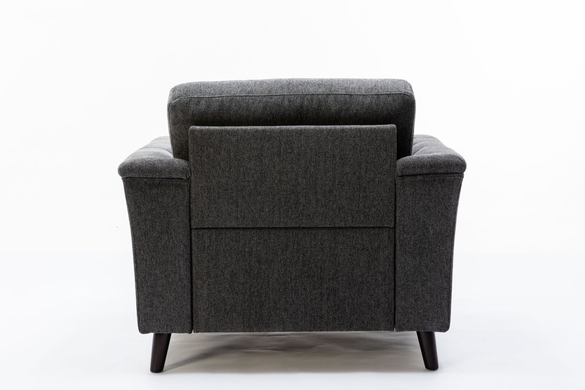 Stanton 36.5" Dark Gray Linen Chair With Tufted Arms Dark Gray Linen
