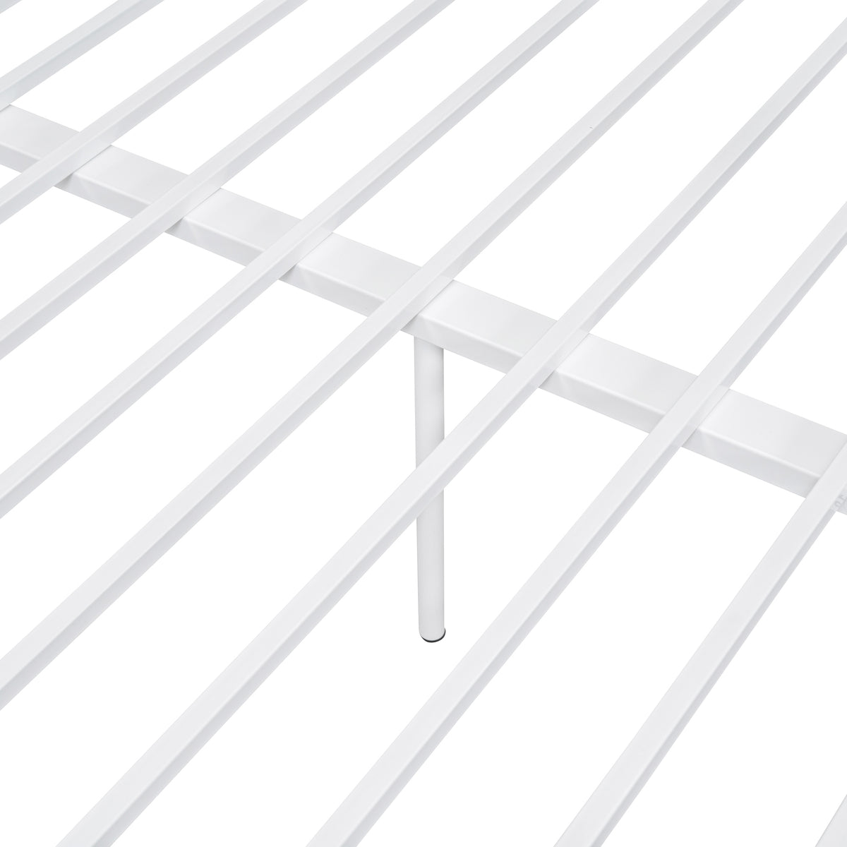 Full Xl Over Queen Metal Bunk Bed, White White Iron