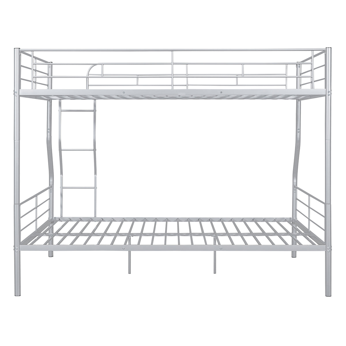 Full Xl Over Queen Metal Bunk Bed, Sliver Silver Iron