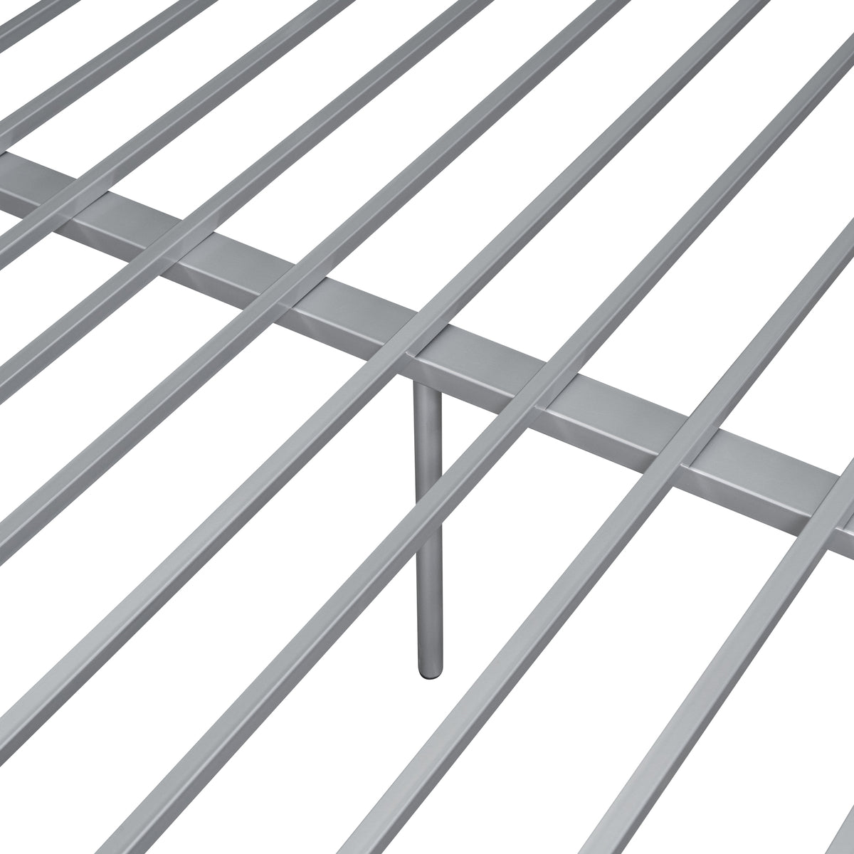 Full Xl Over Queen Metal Bunk Bed, Sliver Silver Iron
